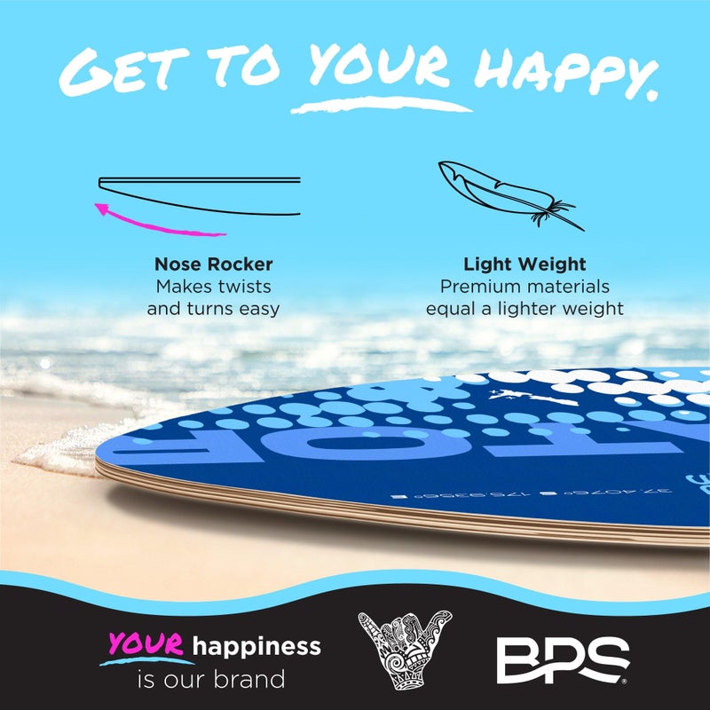 BPS 'Gator' 35" Skim Board - Epoxy Coated Wood Skimboard with Traction Pad - No Wax Needed - Skimboard for Kids and Adults (Dark Blue) - Image 5